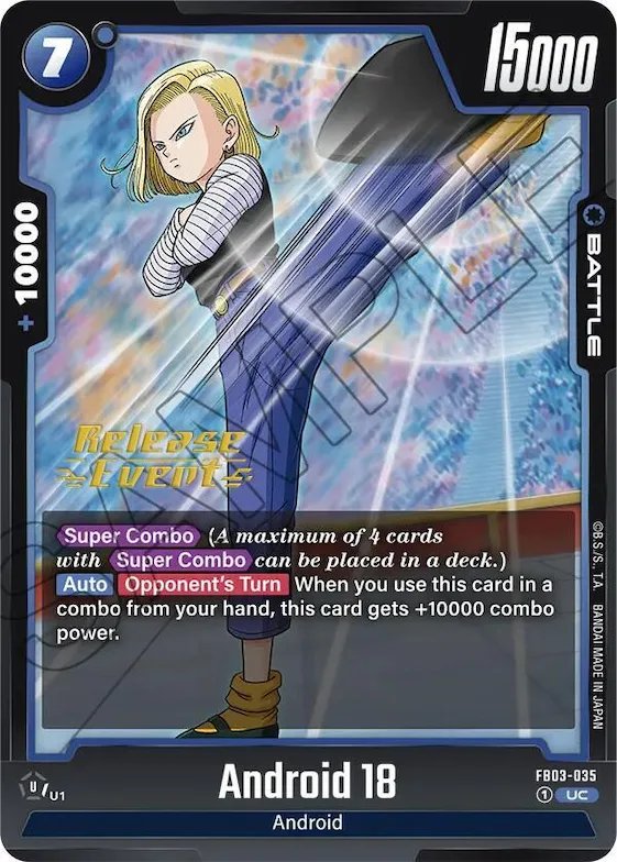 Android 18 #fb3-035 – Raging Roar Release Event Cards
