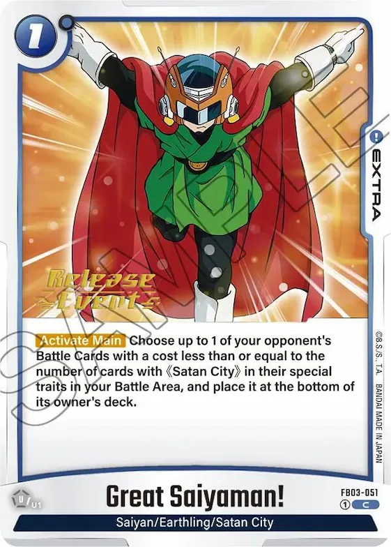 Great Saiyaman! #fb3-051 – Raging Roar Release Event Cards