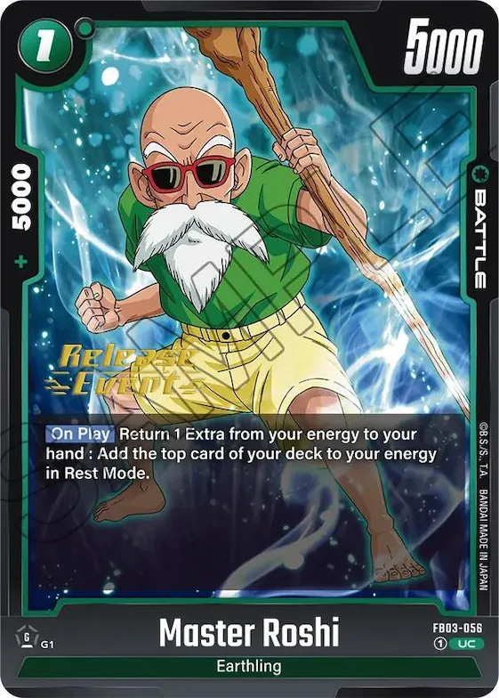 Master Roshi #fb3-056 – Raging Roar Release Event Cards