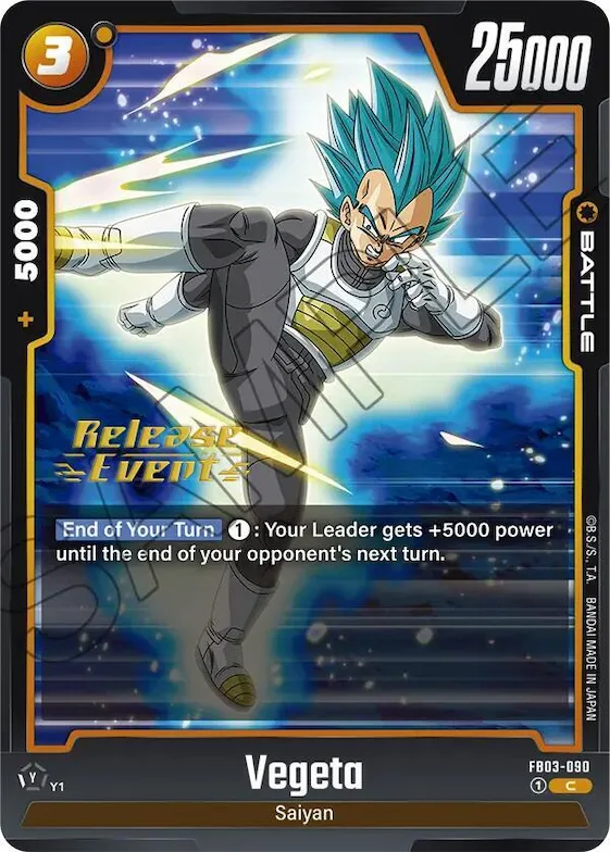 Vegeta - FB03-090 #fb3-090 – Raging Roar Release Event Cards