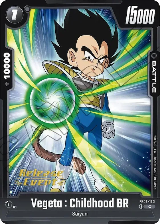Vegeta : Childhood BR #fb3-130 – Raging Roar Release Event Cards