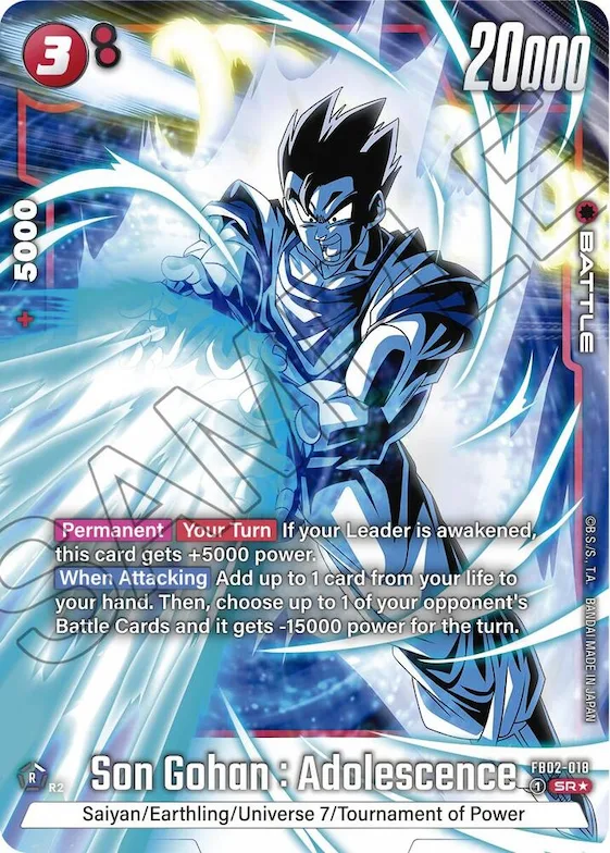 Son Gohan : Adolescence - FB02-018 (Alternate Art) #fb2-018 – Blazing Aura