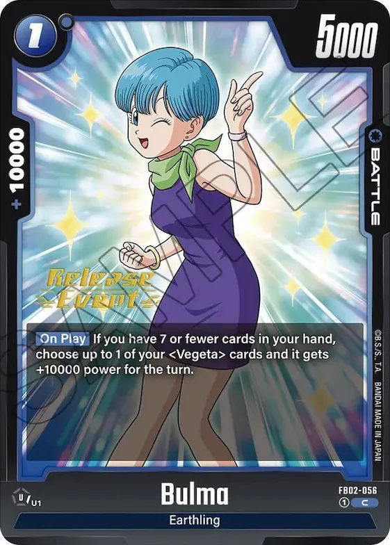 Bulma - FB02-056 #fb2-056 – Blazing Aura Release Event Cards