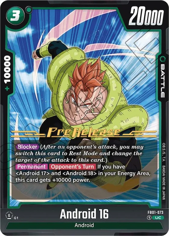 Android 16 - FB01-073 #fb1-073 – Awakened Pulse Pre-Release Cards