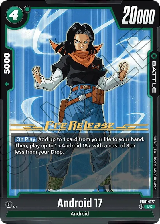 Android 17 - FB01-077 #fb1-077 – Awakened Pulse Pre-Release Cards