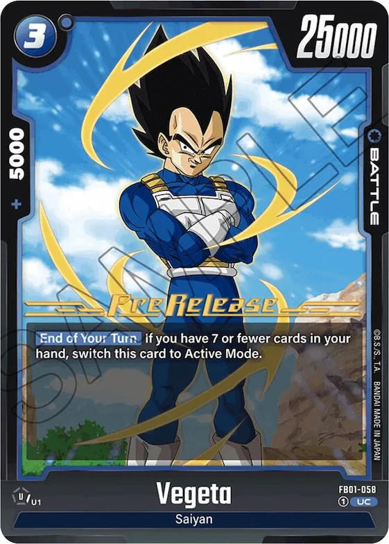 Vegeta - FB01-058 #fb1-058 – Awakened Pulse Pre-Release Cards