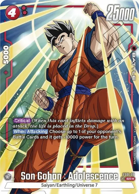 Son Gohan : Adolescence (Bonus Pack Alternate Art) #fs1-09 – Starter Deck 1: Son Goku