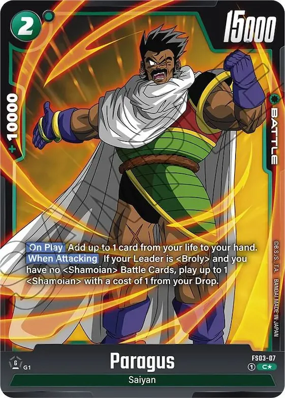 Paragus - FS03-07 (Bonus Pack Alternate Art) #fs3-07 – Starter Deck 3: Broly