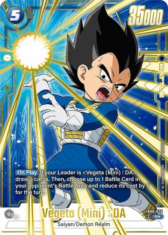 Vegeta (Mini) : DA - FB06-036 (Gold) #fb6-036 – Fusion World Promotion Cards and Packs