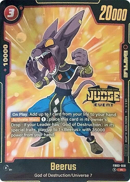 Beerus - FB03-018 (Judge Pack (Event Judge) 02) #fb3-018 – Tournament and Championship Promos