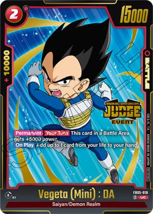 Vegeta (Mini) : DA (Judge Pack (Event Judge) 04) #fb5-018 – Tournament and Championship Promos