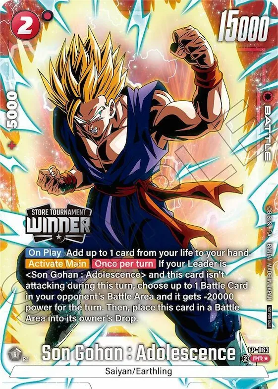 Son Gohan : Adolescence (Tournament Pack -Winner- 09) #fp-063 – Tournament and Championship Promos