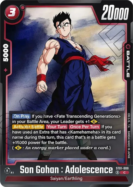 Son Gohan : Adolescence - ST01-009 #st1-009 – Story Booster 01
