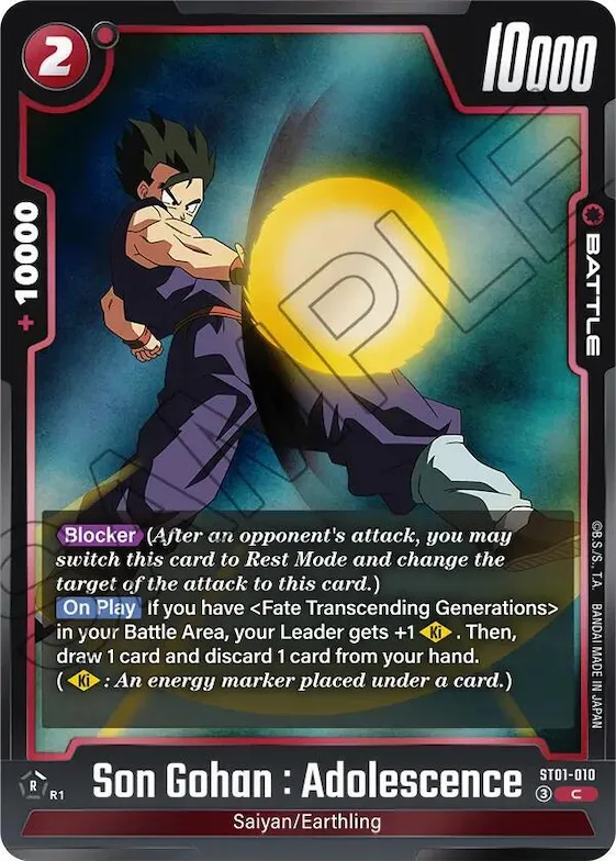 Son Gohan : Adolescence - ST01-010 #st1-010 – Story Booster 01
