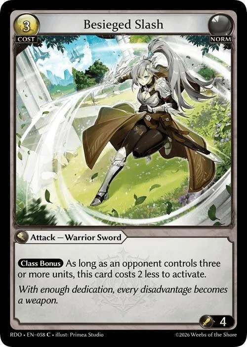 Besieged Slash (Curio Foil) #58 – Radiant Origins
