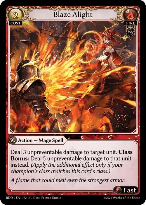 Blaze Alight (Curio Foil) #172 – Radiant Origins