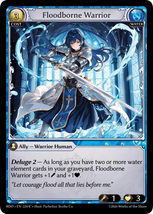 Floodborne Warrior (Curio Foil) #220 – Radiant Origins