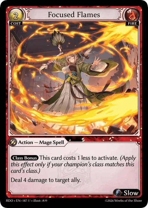 Focused Flames (Curio Foil) #187 – Radiant Origins