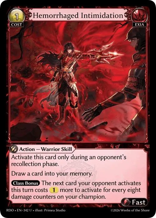 Hemorrhaged Intimidation (Curio Foil) #342 – Radiant Origins