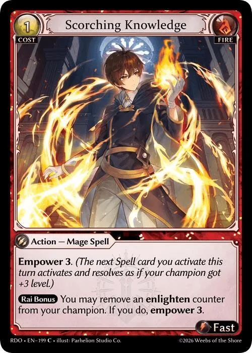 Scorching Knowledge (Curio Foil) #199 – Radiant Origins