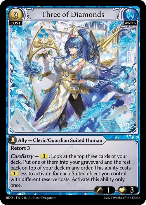 Three of Diamonds (Curio Foil) #248 – Radiant Origins