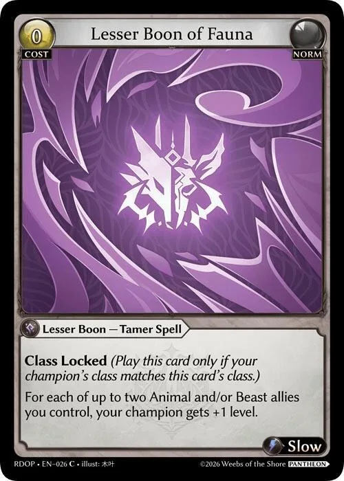 Lesser Boon of Fauna #26 – Radiant Origins: Pantheon