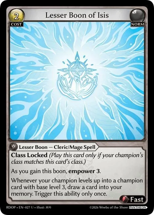 Lesser Boon of Isis #27 – Radiant Origins: Pantheon