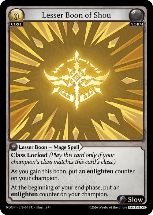 Lesser Boon of Shou #41 – Radiant Origins: Pantheon