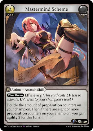 Mastermind Scheme #16 – Tristan, Shadowdancer Re:Collection Lite