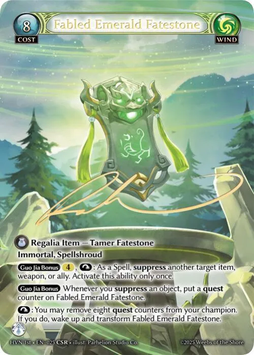 Fabled Emerald Fatestone // Byakko, White Tiger (CSR) #25 – Abyssal Heaven