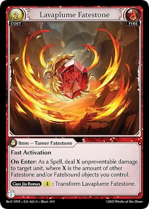 Lavaplume Fatestone #25 – Guo Jia Re: Collection, Heaven’s Favored