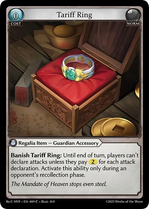 Tariff Ring #9 – Guo Jia Re: Collection, Heaven’s Favored