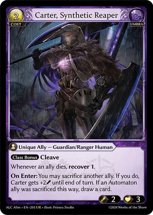 Carter, Synthetic Reaper #203 – Alchemical Revolution Alter Edition