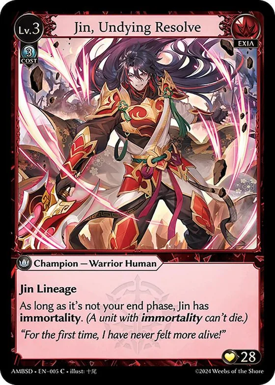 Jin, Undying Resolve #5 – Mortal Ambition Starter Decks