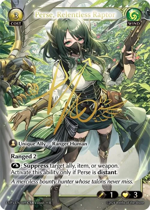 Perse, Relentless Raptor #9 – Alchemical Revolution Event Pack