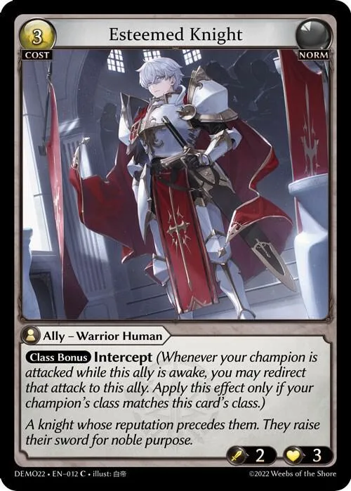 Esteemed Knight #12 – 2022 Demo Deck