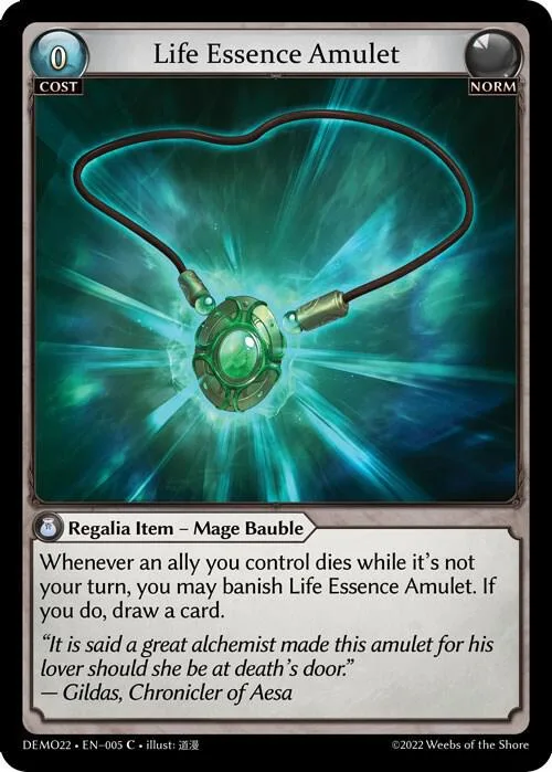 Life Essence Amulet #5 – 2022 Demo Deck