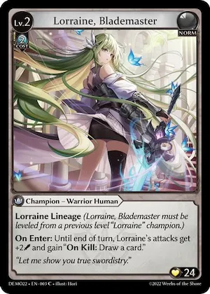 Lorraine, Blademaster #3 – 2022 Demo Deck