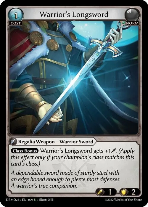 Warrior's Longsword #9 – 2022 Demo Deck