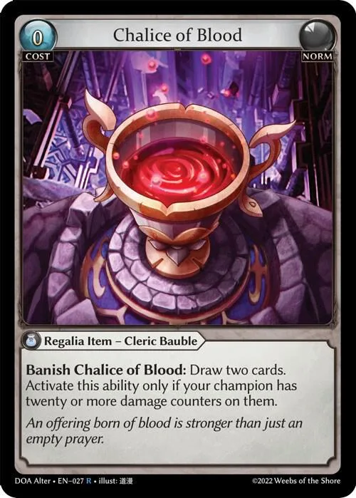 Chalice of Blood #27 – Dawn of Ashes Alter Edition
