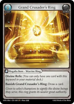 Grand Crusader's Ring #38 – Dawn of Ashes Alter Edition