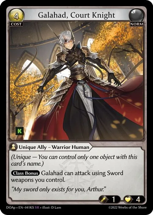 Galahad, Court Knight #41ks – Dawn of Ashes Prelude