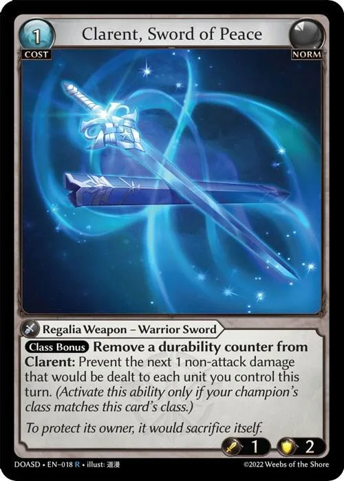 Clarent, Sword of Peace #18 – Dawn of Ashes Starter Decks