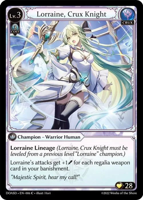 Lorraine, Crux Knight #6 – Dawn of Ashes Starter Decks