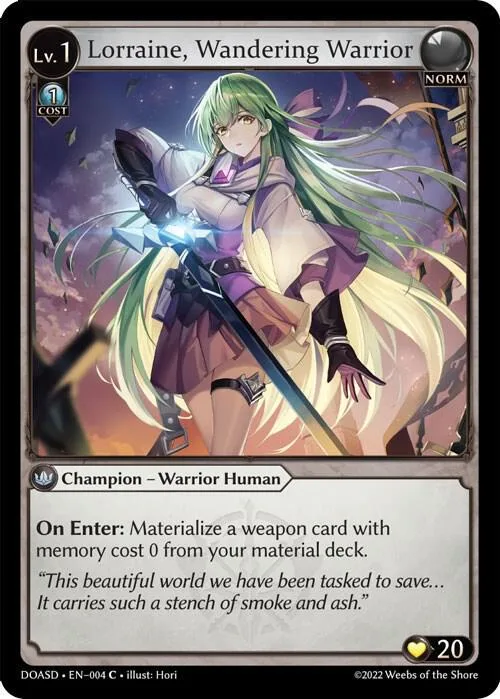 Lorraine, Wandering Warrior #4 – Dawn of Ashes Starter Decks