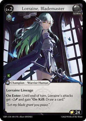 Lorraine, Blademaster #1 – Kickstarter Promotional Cards