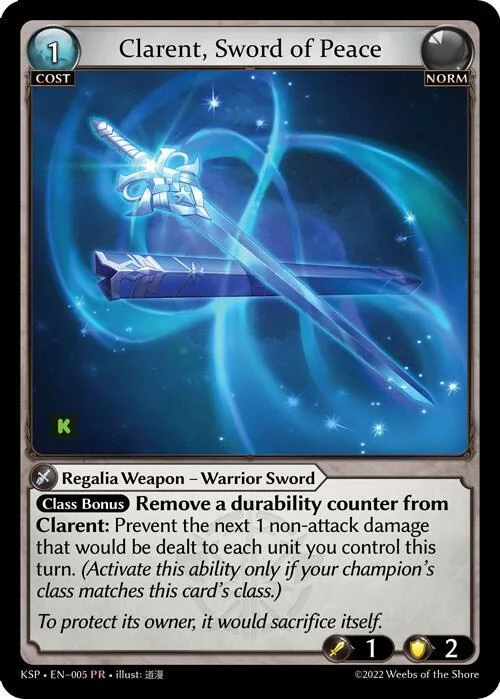 Clarent, Sword of Peace #5 – Kickstarter Promotional Cards