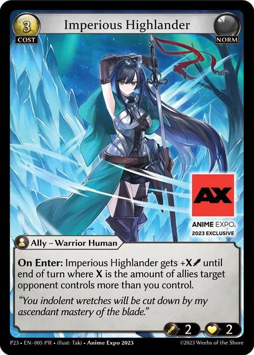 Imperious Highlander #5 – Promotional Cards