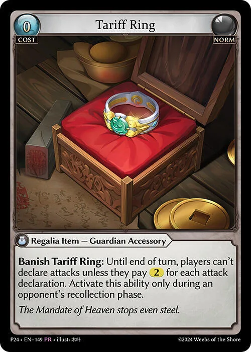 Tariff Ring #149 – Promotional Cards