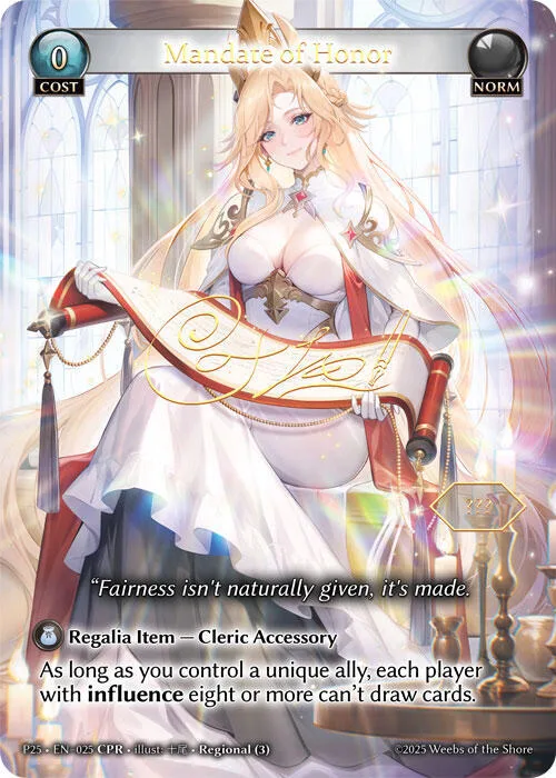 Mandate of Honor #25 – Promotional Cards